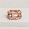 14K Gold Pink Sapphire Interlocking Loop Stack Ring
