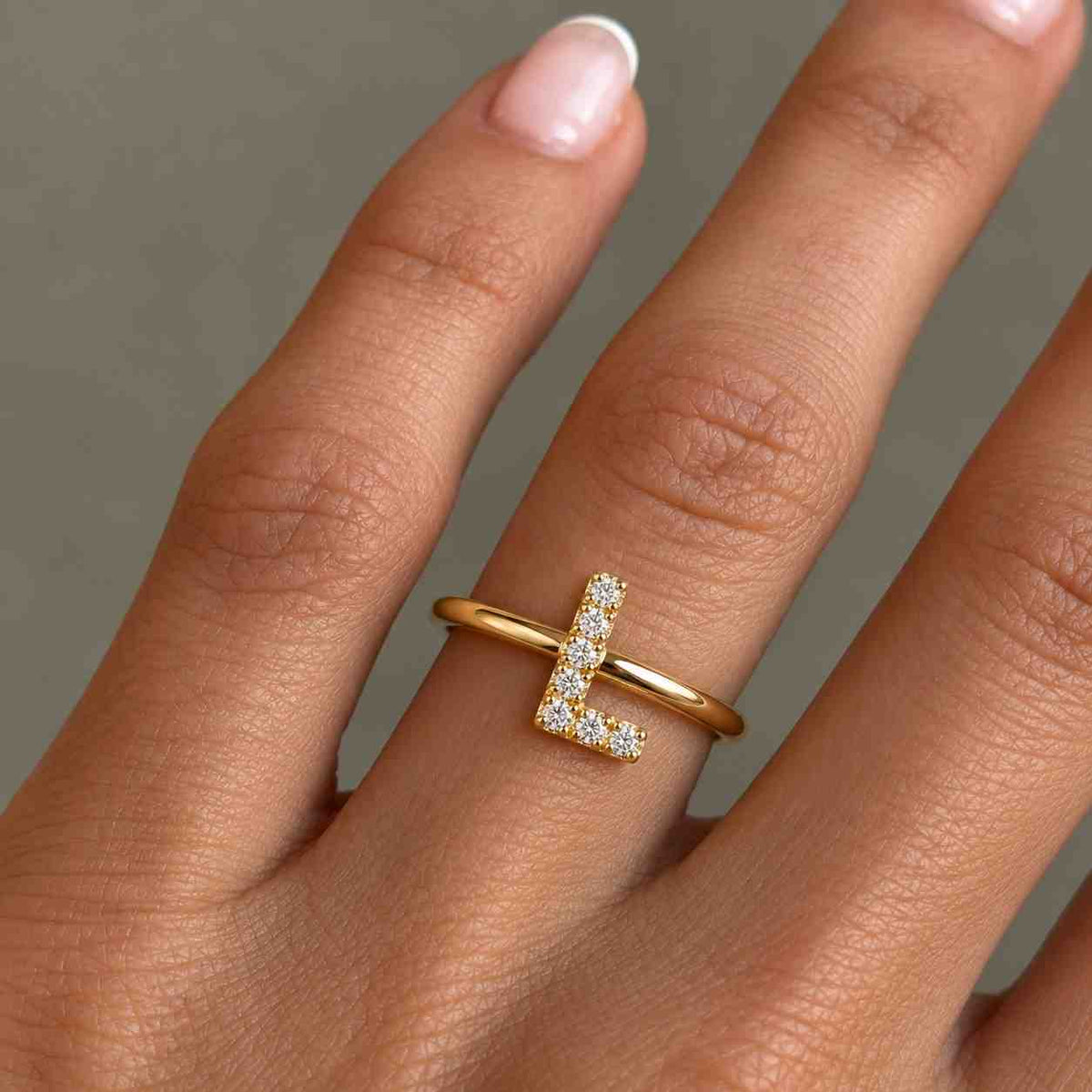14k solid gold signet ring /personalized gold pinky ring / initial monogram signet ring / pave diamond statement band / gift for her
