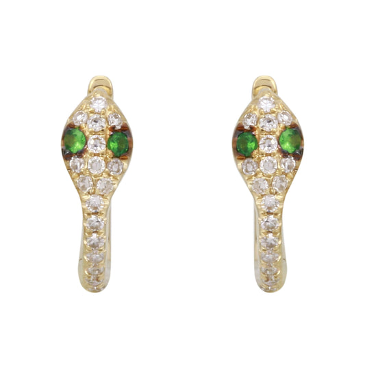 14K Solid Gold Snack Earring