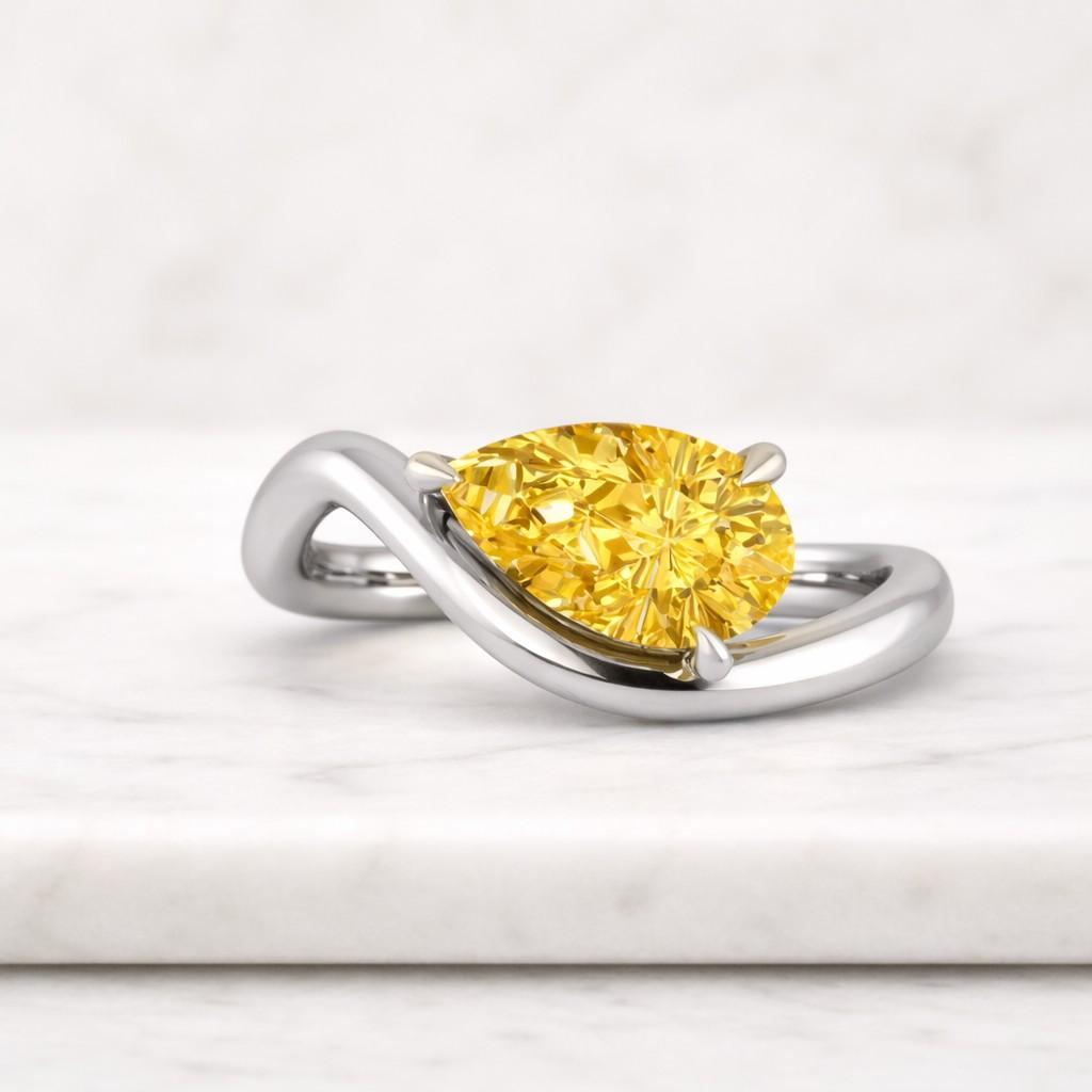 14K Solid Gold V Shaped Ring