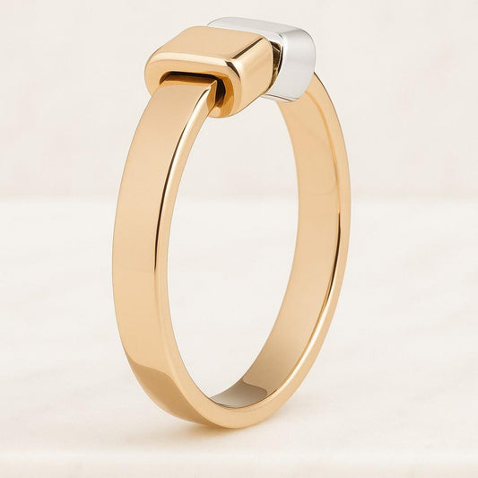 14K Solid Gold Wedding Band Minimalist Stacking Ring