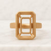 18K Solid Gold Emerald Shape Semi Mount Engagement Ring