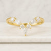 14k Gold Curved Round Diamond Wedding Rings For Women