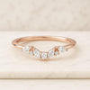 Marquise and Round Diamond Curved Band