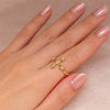 Sterling Silver Cross Ring with Lab Grown Diamonds