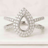Pear Shape Semi Mount Wedding Ring Without Stone Ring For Her