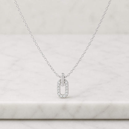 14K White Gold Diamond Interlocking Circle Necklace, 1/4 CTW Natural Diamond Infinity Circle Pendant, 18 Inch  
 
 