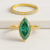 Marquise Cut Diamond Ring and Wedding Band