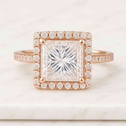 14K White Gold Eco-Friendly Diamond Engagement Ring For Her