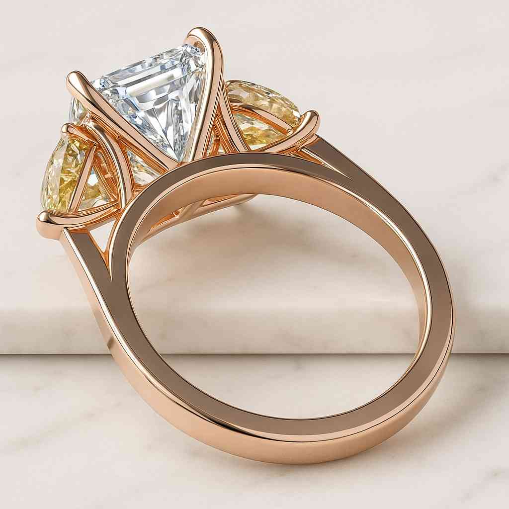 14K White Gold Eco Friendly Diamond Engagement Ring For Her