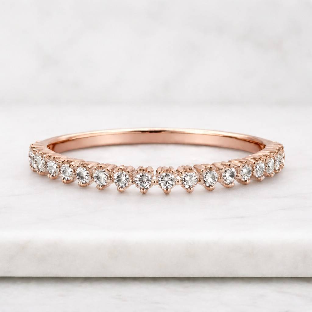 14k white gold twist infinity wedding band, mobius diamond engagement ring, minimalist stacking ring, comfort fit flat band
