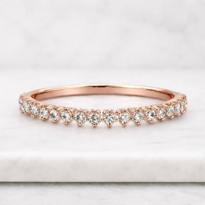14K White Gold Twist Infinity Wedding Band, Mobius Diamond Engagement Ring, Minimalist Stacking Ring, Comfort Fit Flat Band
