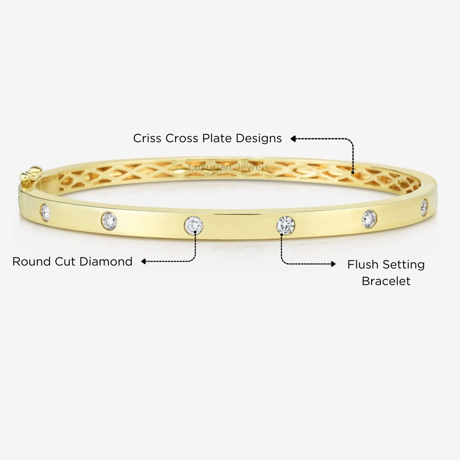 14K Yellow Gold Bangle Bracelet For Her, Daily Wear Bracelet