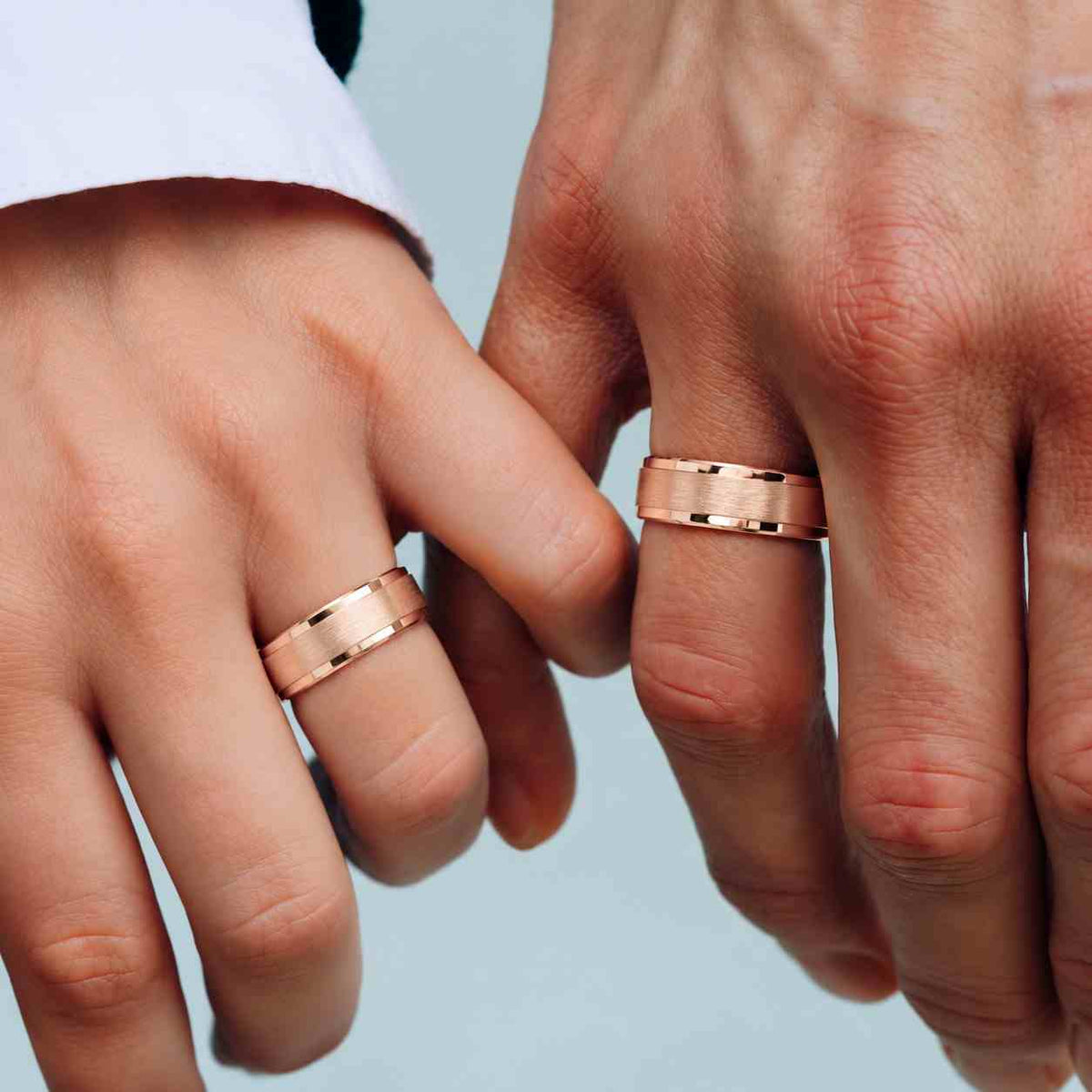 14k yellow gold | beveled edge | wedding band ring | comfort fit | matte brushed | free engraving
