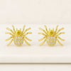 Fancy Yellow Round Lab Grown Diamond Halloween Spider Earrings