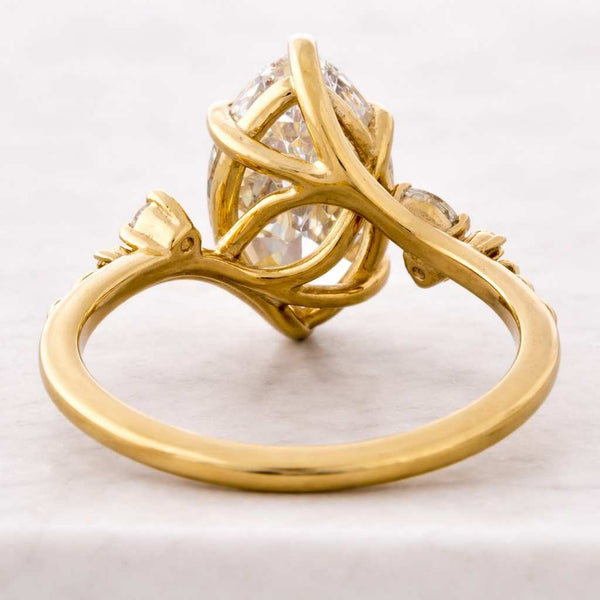 14K Yellow Gold Bridal Proposal Ring, Gift For Her