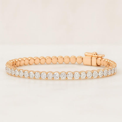 14K Yellow Gold Bridal Wedding Bracelet Conflict Free Diamond Bracelet 