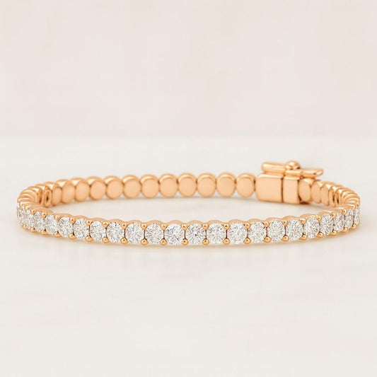 14K Yellow Gold Bridal Wedding Bracelet Conflict Free Diamond Bracelet 