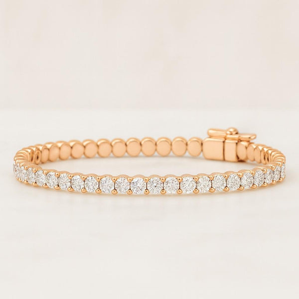 14K Yellow Gold Bridal Wedding Bracelet Conflict Free Diamond Bracelet 