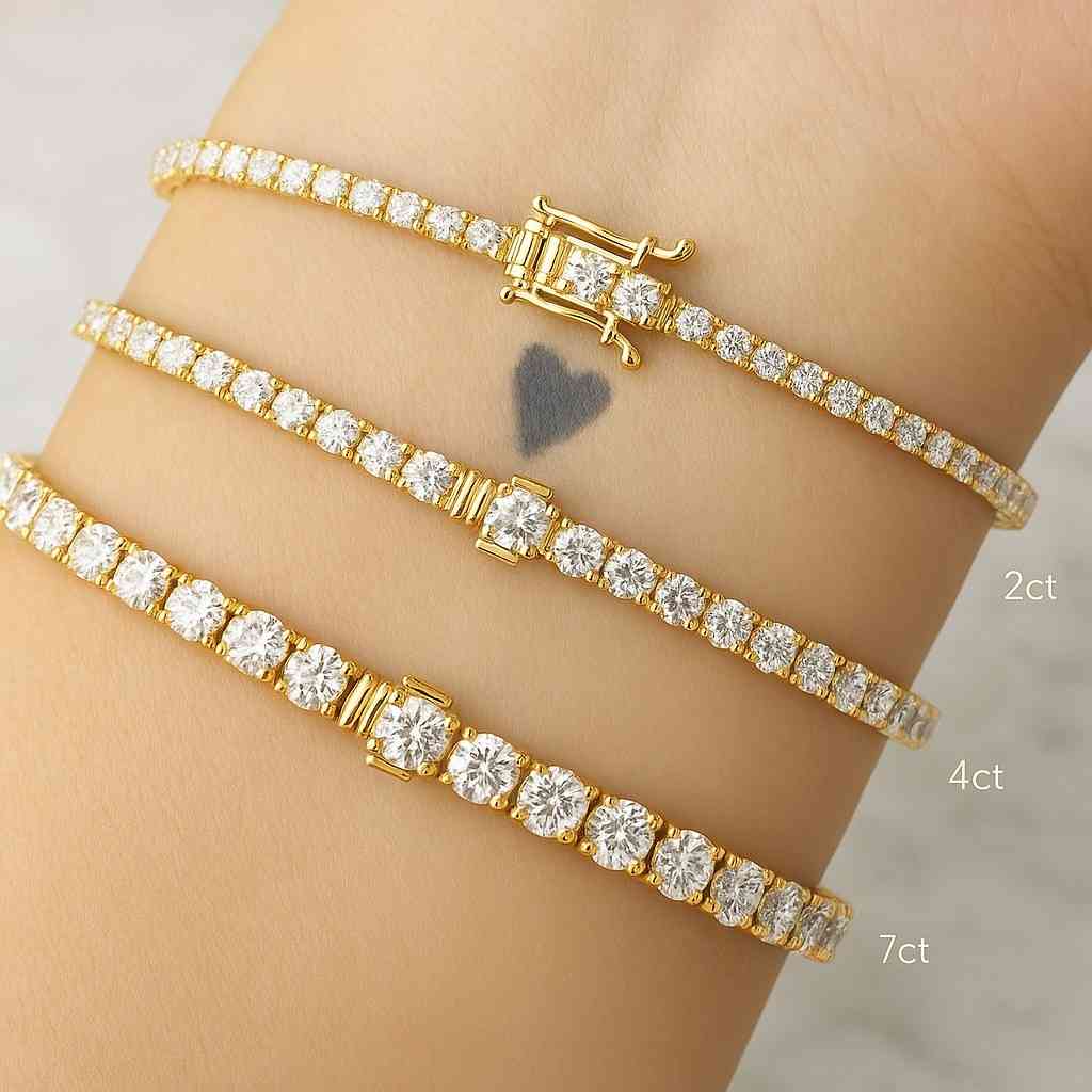 14K Yellow Gold Bridal Wedding Bracelet Conflict Free Diamond Bracelet Gift For Her