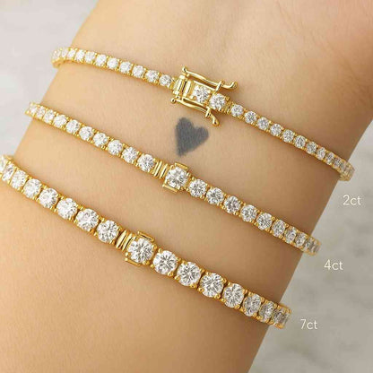 14K Yellow Gold Bridal Wedding Bracelet Conflict Free Diamond Bracelet Gift For Her