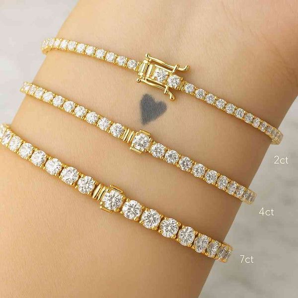 14K Yellow Gold Bridal Wedding Bracelet Conflict Free Diamond Bracelet Gift For Her