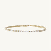 14K Yellow  Gold Classic Diamond Tennis Bracelet