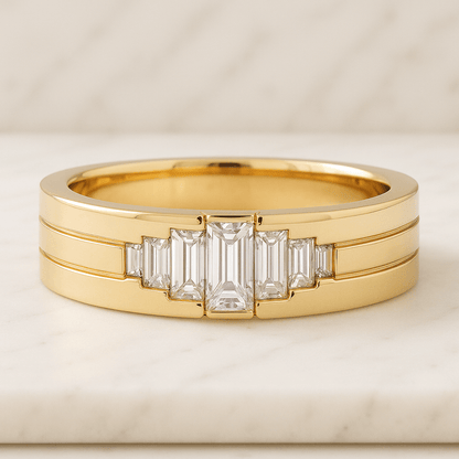 1.5MM Round Cut Lab Grown Diamond Eternity Band, Half Pave Wedding Ring, 14k Gold Wide Band, Anniversary Gift for Her, Elegant Ring