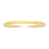 14K Yellow Gold Diamond Claw Cuff Diamond Bangle