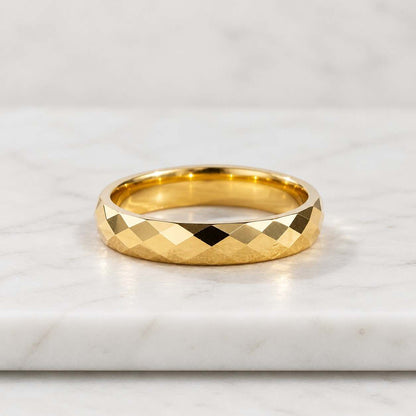 14K Yellow Gold Dome Wedding Bands | 2mm to 9mm Width | Hammer Matte Shiny Ice Matte Mens Womens Comfort Fit Wedding Bands Rings
