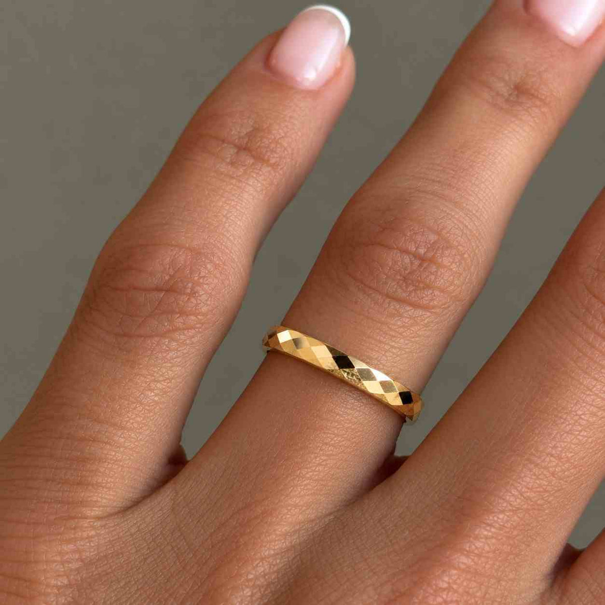 14K Yellow Gold Dome Wedding Bands | 2mm to 9mm Width | Hammer Matte Shiny Ice Matte Mens Womens Comfort Fit Wedding Bands Rings
