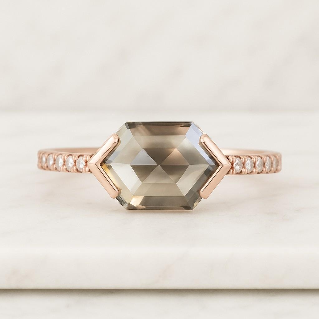 14K Yellow Gold Engagement Ring Diamond Wedding Band Unique Diamond Ring Vintage