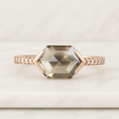 14K Yellow Gold Engagement Ring Diamond Wedding Band Unique Diamond Ring Vintage