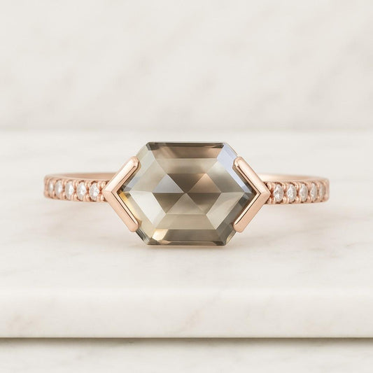 14K Yellow Gold Engagement Ring Diamond Wedding Band Unique Diamond Ring Vintage