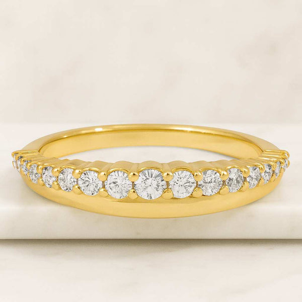 14K Yellow Gold Handmade Spinner Three Band Ring Gift For Her