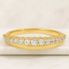 Dome Style Graduated Round Cut Diamond Wedding Band