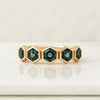 Hexagon Shape May Birthstone Engagement Ring