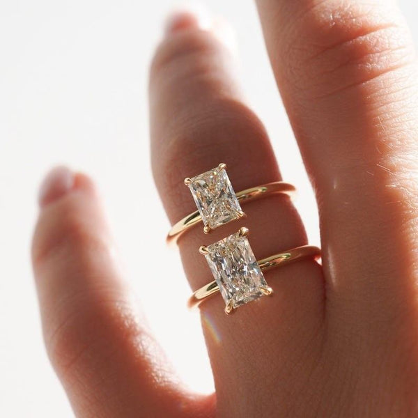 Radiant Cut Lab Grown Diamond Solitaire Engagement Ring