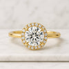 Floating Round Halo Engagement Ring