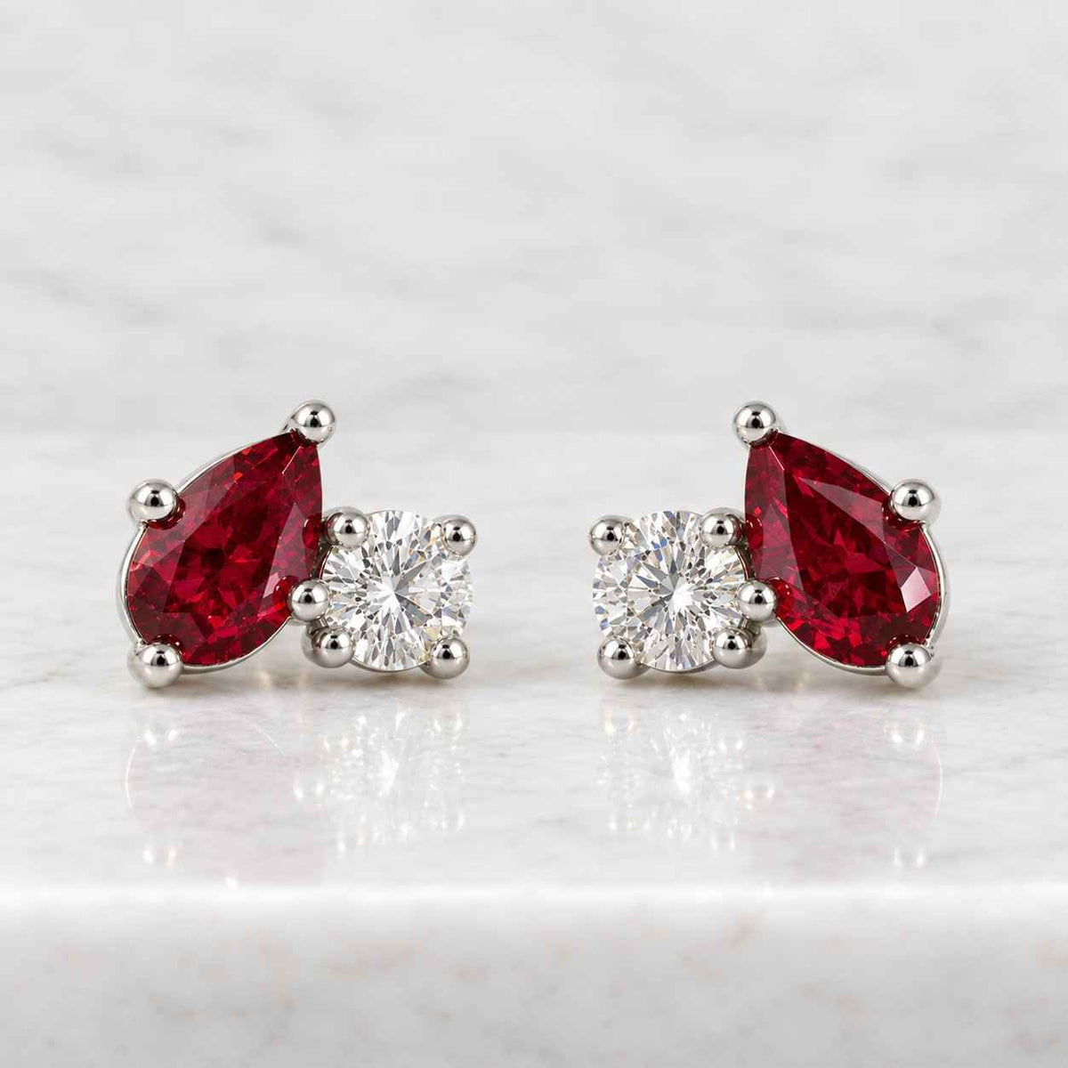 14k yellow gold ruby diamond circle earrings, gemstone hoop jewelry
