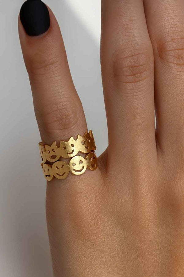 14K Yellow Gold Single Diamond Ring Band,