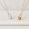 Initial Letter Padlock Gold Pendant Necklaces