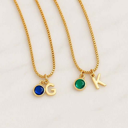 14K Yellow Gold Station Necklace With Cushion Cut And Round Gemstones