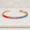 Rainbow Cuff Bangle Gemstone Sapphire Bracelet