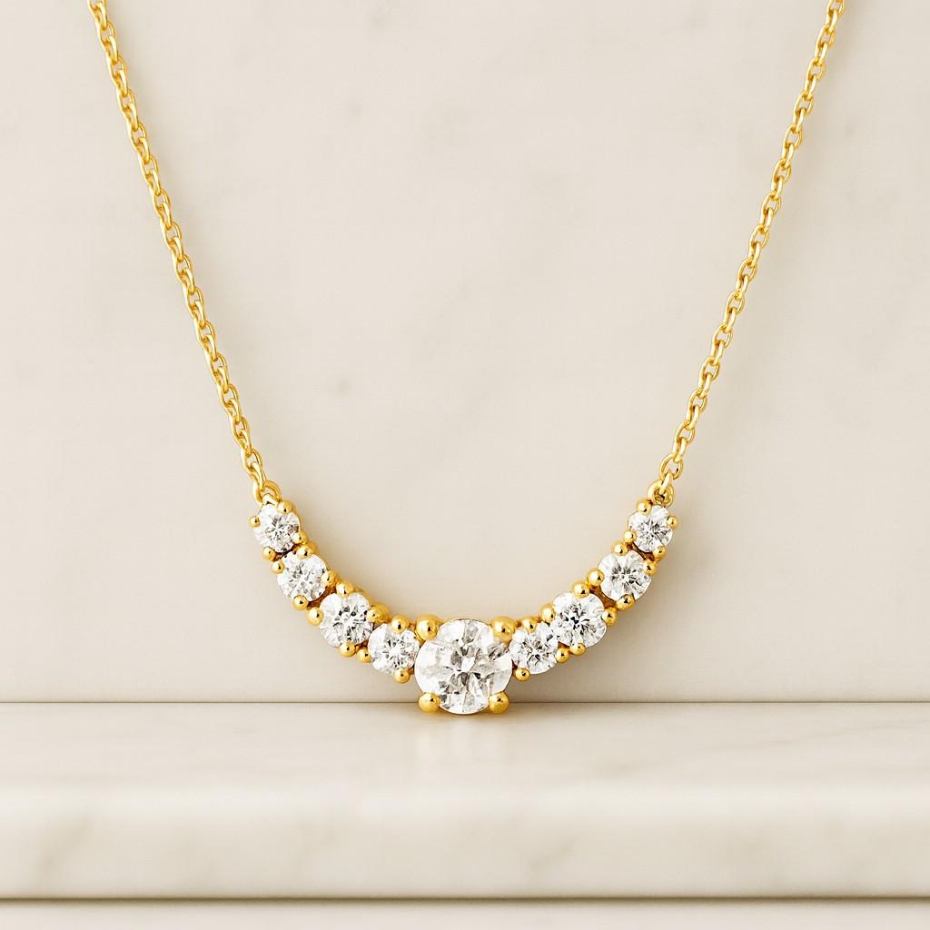14Kt Gold Diamond Necklace Diamond Solitaire Pendant Lab Grown Diamond Necklace Gift For Her