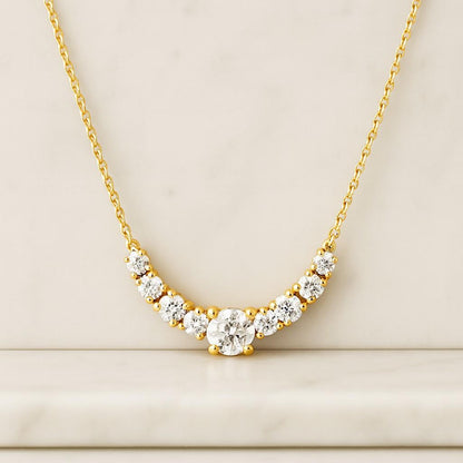 14Kt Gold Diamond Necklace Diamond Solitaire Pendant Lab Grown Diamond Necklace Gift For Her