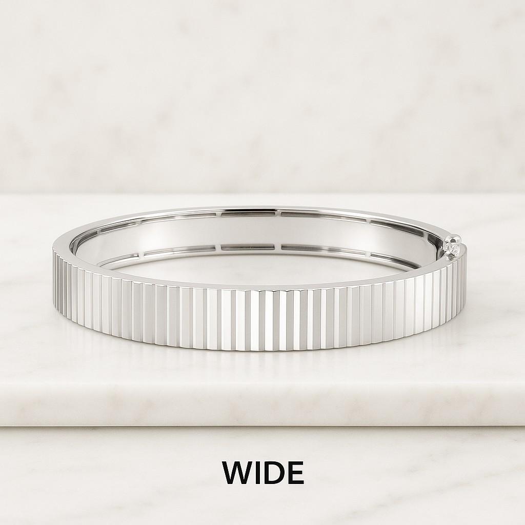 Minimalist Bracelet Solid 14K Gold Bangle Bracelet Cuff Diamond Bracelet Gift For Her