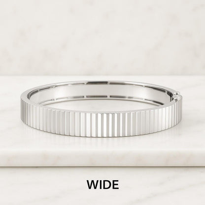 Minimalist Bracelet Solid 14K Gold Bangle Bracelet Cuff Diamond Bracelet Gift For Her