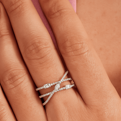 Oval Solitaire Diamond Engagement Ring with Pavé Band by Sami Jewels