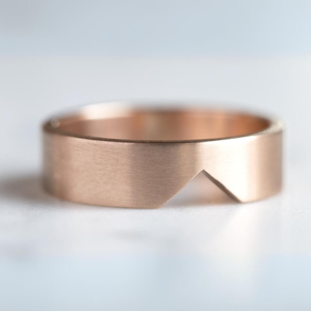 14k solid gold plain stacking ring